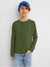 Maxx Crew Neck Long Sleeve Single Jersey Tee Shirt For Kids-Green Melange-SP231