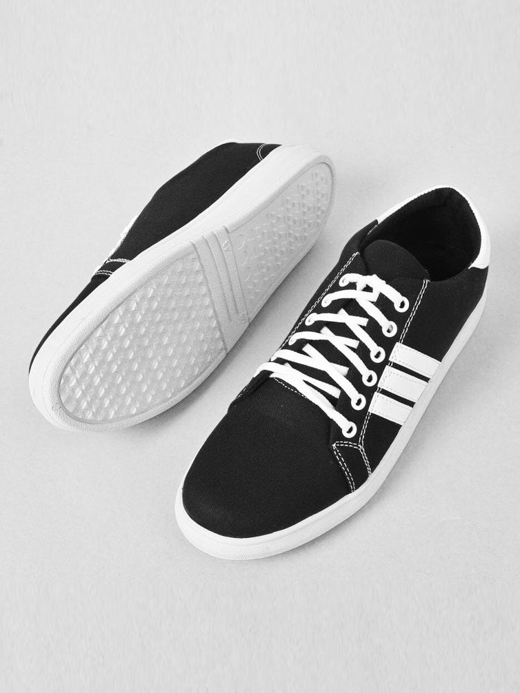 Men Vans Style Stripe Sneaker Shoes-Black-RT1862