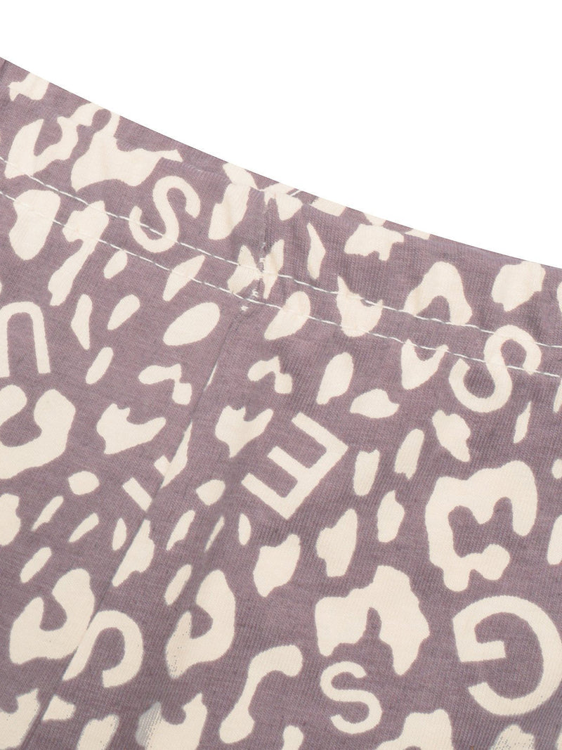 Guess Stylish Tights Leggings For Girls-Dark Tea Pink with Allover Print-RT2507