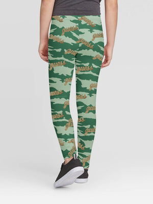 Guess Stylish Legging For Girls-Green Camouflage Allover Print-SP2104/RT2508