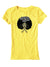 Here Kitty Crew Neck T Shirt For Women-Yellow With Print-SP3172