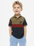Champion Single Jersey Polo Shirt For Kids-Navy with Skin & Red Panels-SP1686