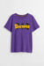 Batman Style Single Jersey Crew Neck Tee Shirt For Kids-Purple-RT231