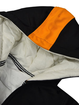 Mango Stylish Inner Quilted Zipper Hoodie For Kids-Black & Orange-BE142/BR953