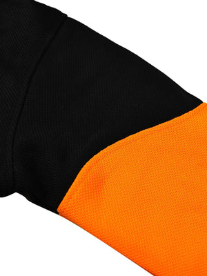 Mango Stylish Inner Quilted Zipper Hoodie For Kids-Black & Orange-BE142/BR953