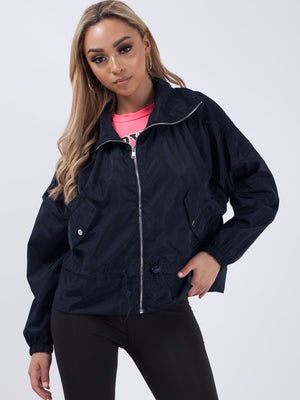 High Neck Hooded Festival Jacket For Ladies-Dark Navy-SP3272