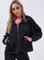 High Neck Hooded Festival Jacket For Ladies-Black-SP3263