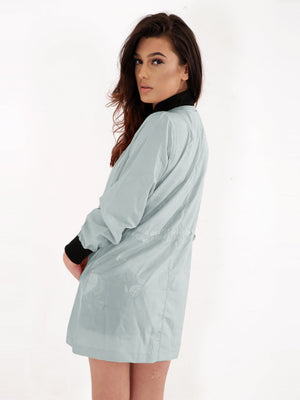 Boohoo Longline Lightweight Soft Shell Jacket For Ladies-Slate Blue-SP3289