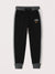 Red Pearl Terry Fleece Slim Fit Jogger Trouser For Kids-Black With Assorted Stripes-SP891
