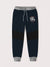 Drift King Slim Fit Terry Fleece Jogger Trouser For Kids-Navy & Grey With Assorted Panel-SP871