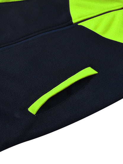 Mango Stylish Inner Fur Zipper Hoodie For Kids-Parrot & Navy-BE151/BR962