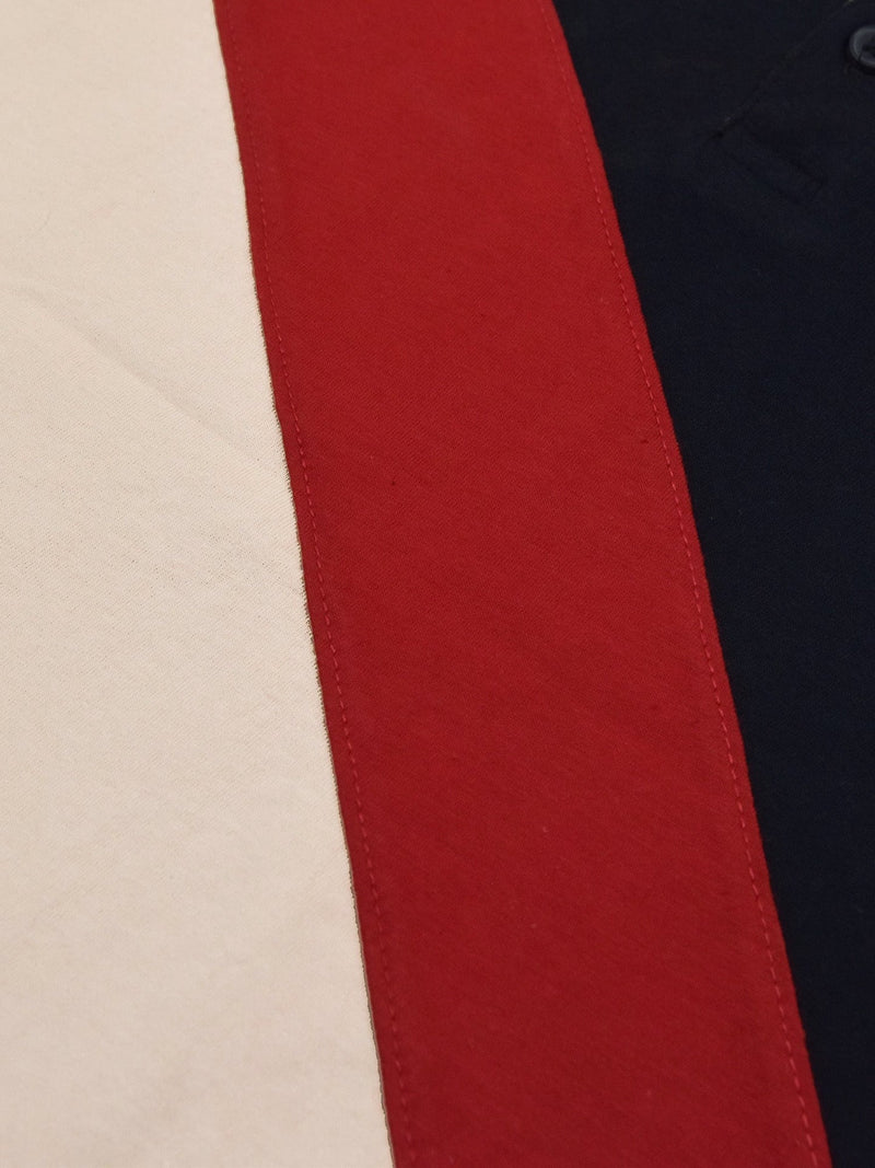 Summer Panel Polo Shirt For Kids-Peach with Red & Navy-SP1697/RT2408