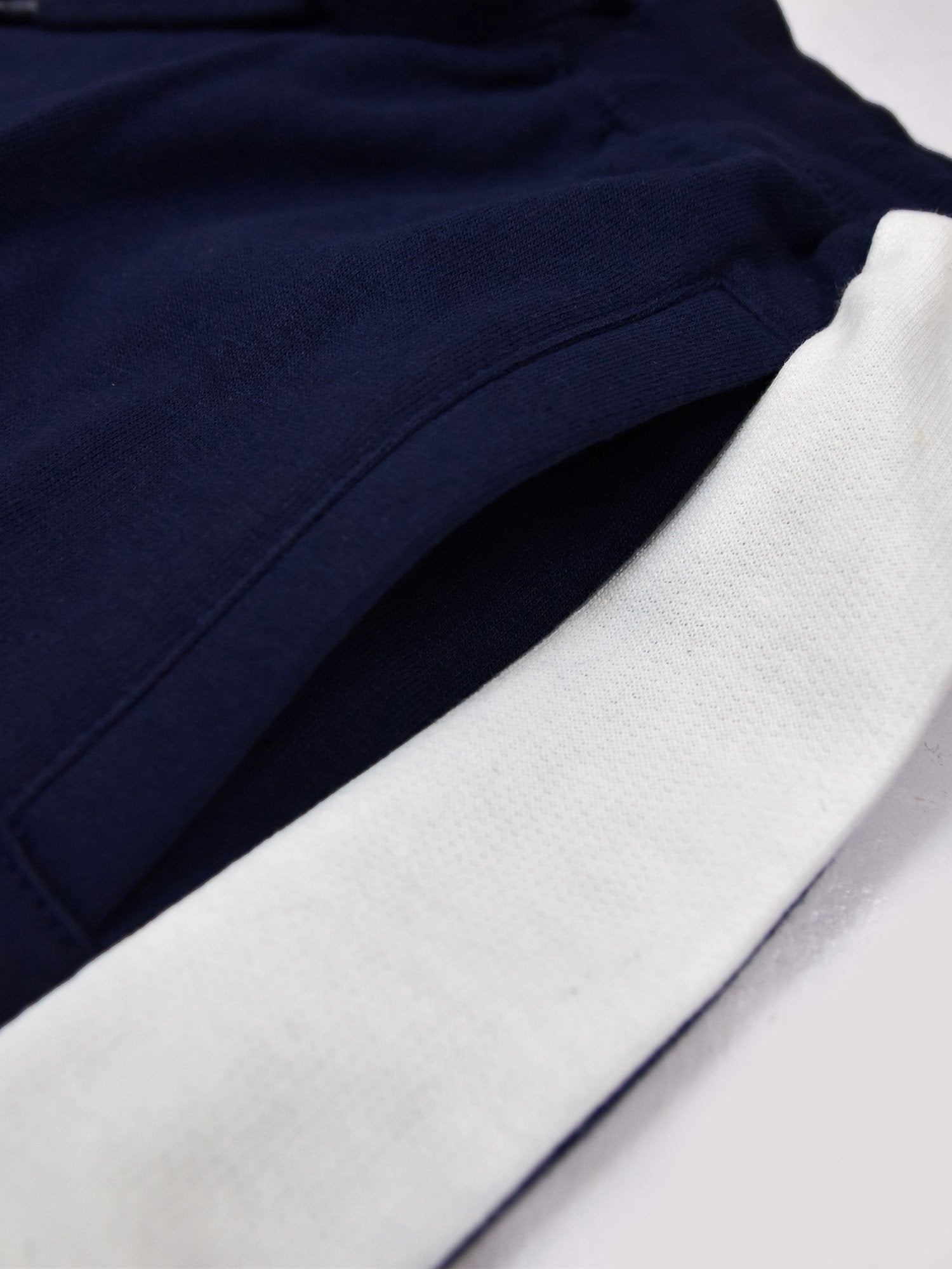 Y.F.K Fleece Jogger Trouser For Kids-Navy with White Panels-BE106/BR923
