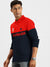 U.S.P.A Long Sleeve Polo Shirt For Men-Red & Navy-SP6435