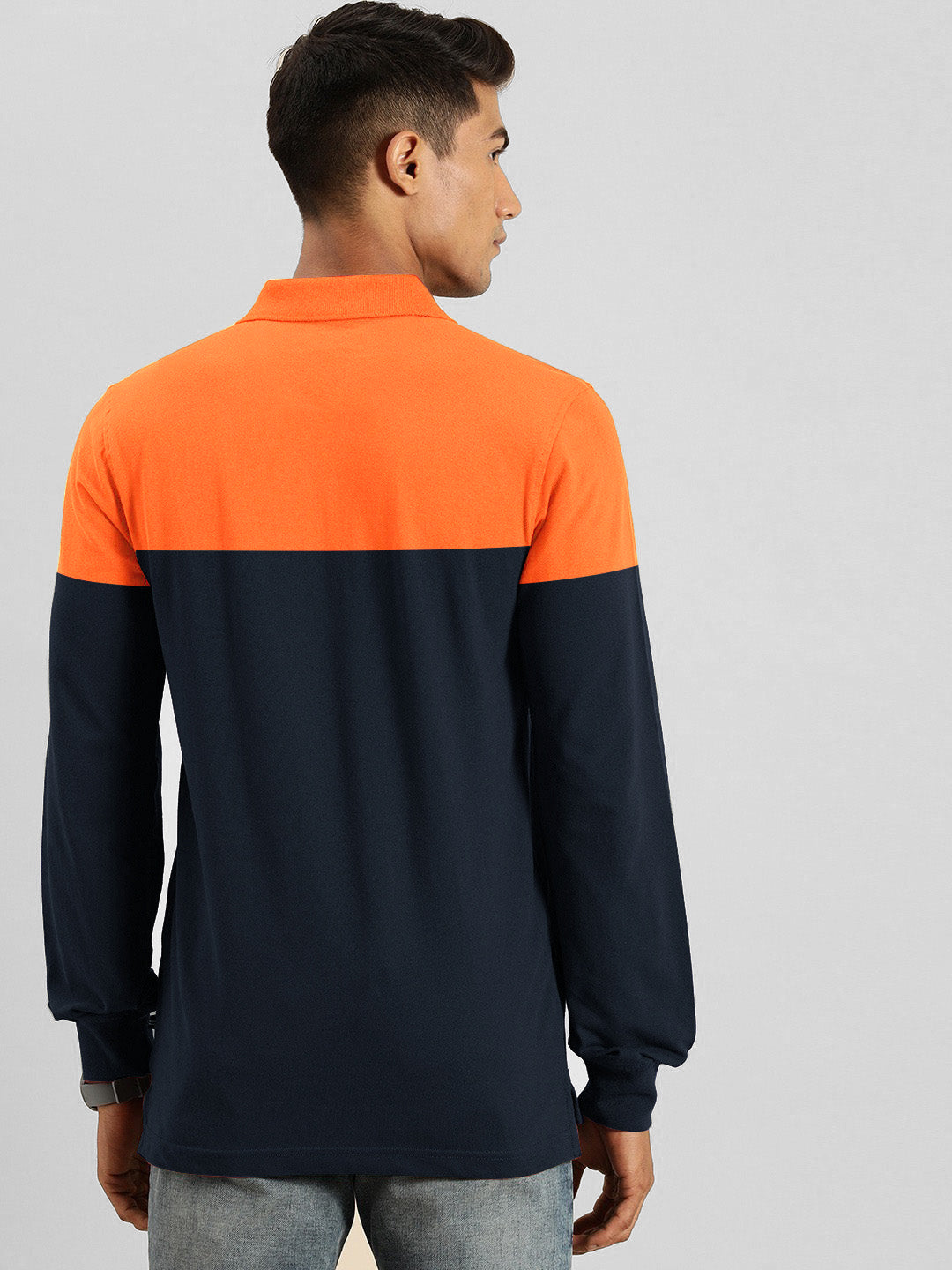 U.S.P.A Polo Shirt For Men-Orange & Dark Navy-RT35