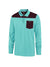 Louis Vicaci Long Sleeve Polo For Men-Cyan Green with Maroon-BE64/BR892