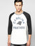 47 Raglan Sleeve Crew Neck Tee Shirt For Men-Off White & Black with Print-SP2831