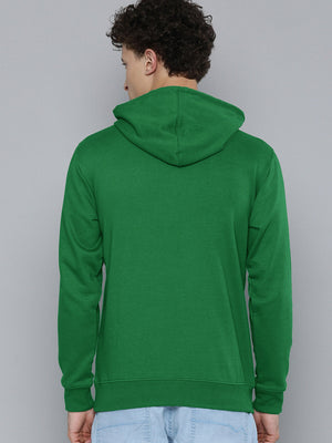 Next Fleece Pullover Hoodie For Men-Green With Print-SP327