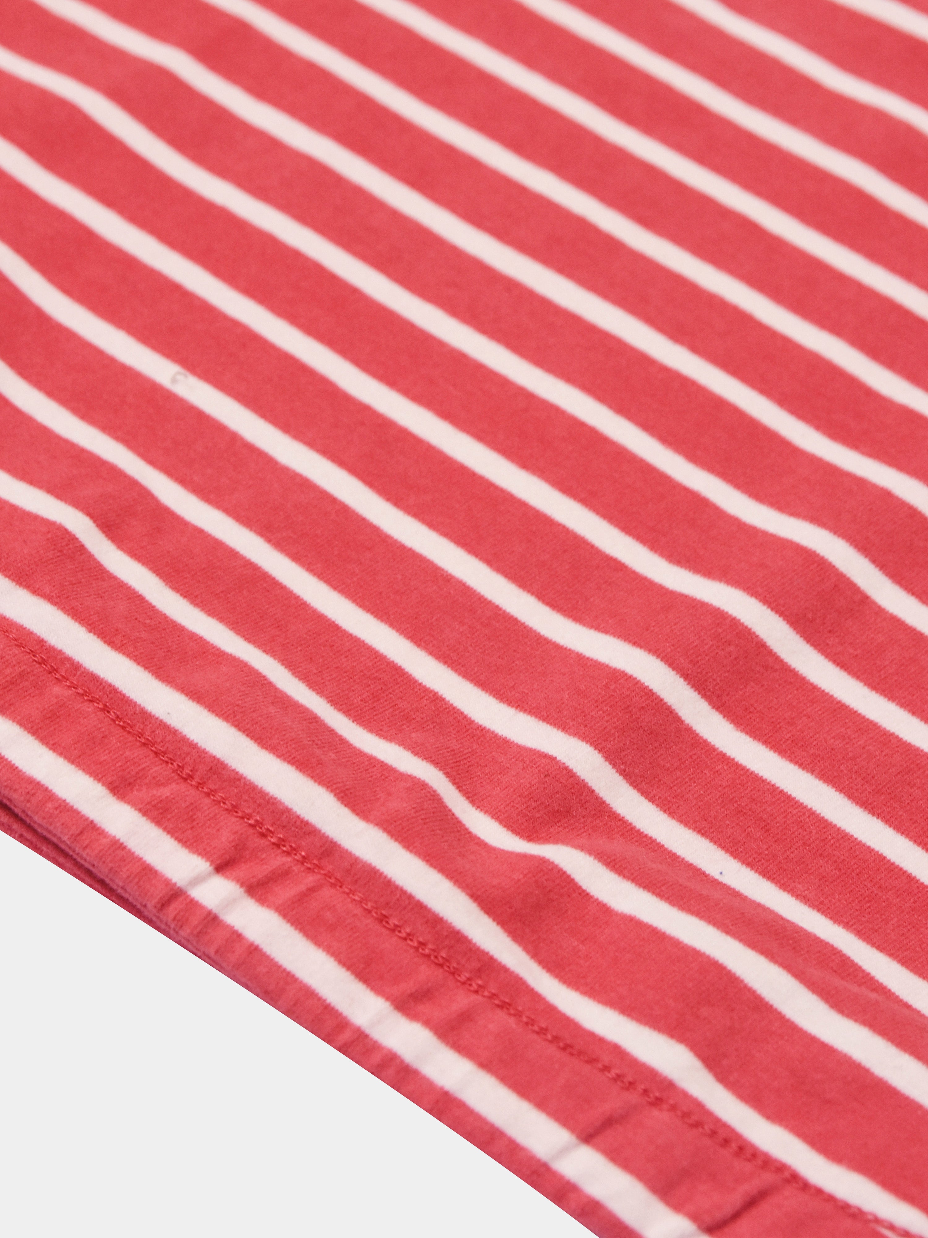 Nxt Long Sleeve Crew Neck Jersey Lycra Strech Blouse For Ladies-Red With Stripes-RZ22