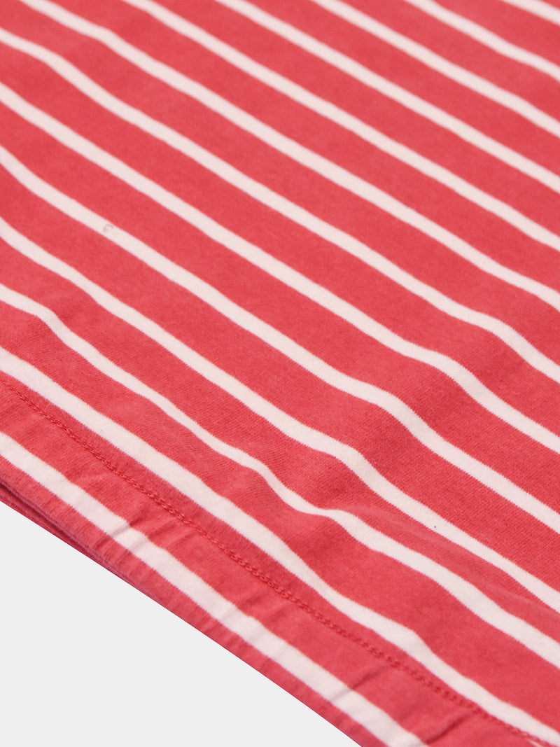 Nxt Long Sleeve Crew Neck Jersey Lycra Strech Blouse For Ladies-Red With Stripes-RZ22