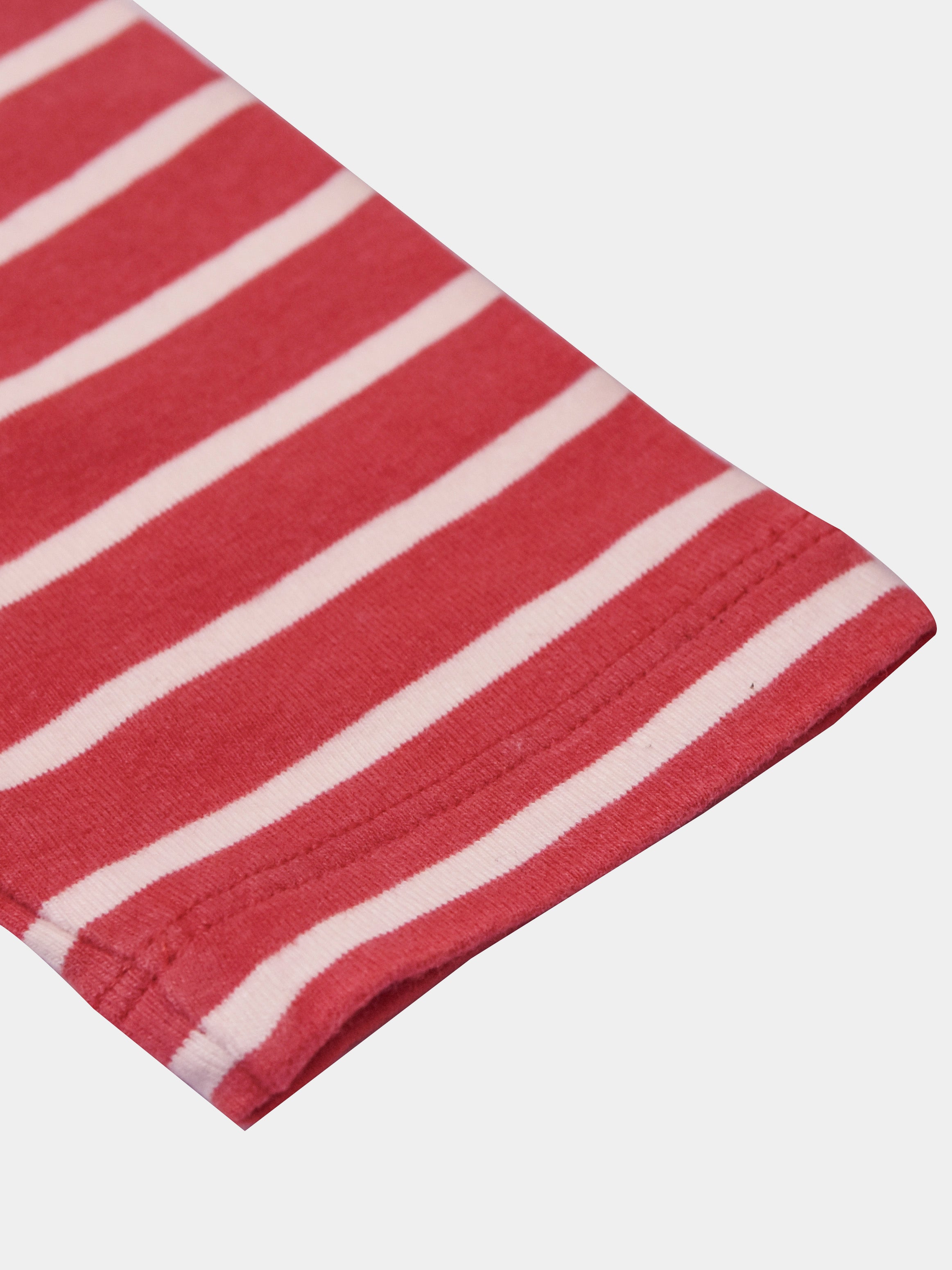 Nxt Long Sleeve Crew Neck Jersey Lycra Strech Blouse For Ladies-Red With Stripes-RZ22