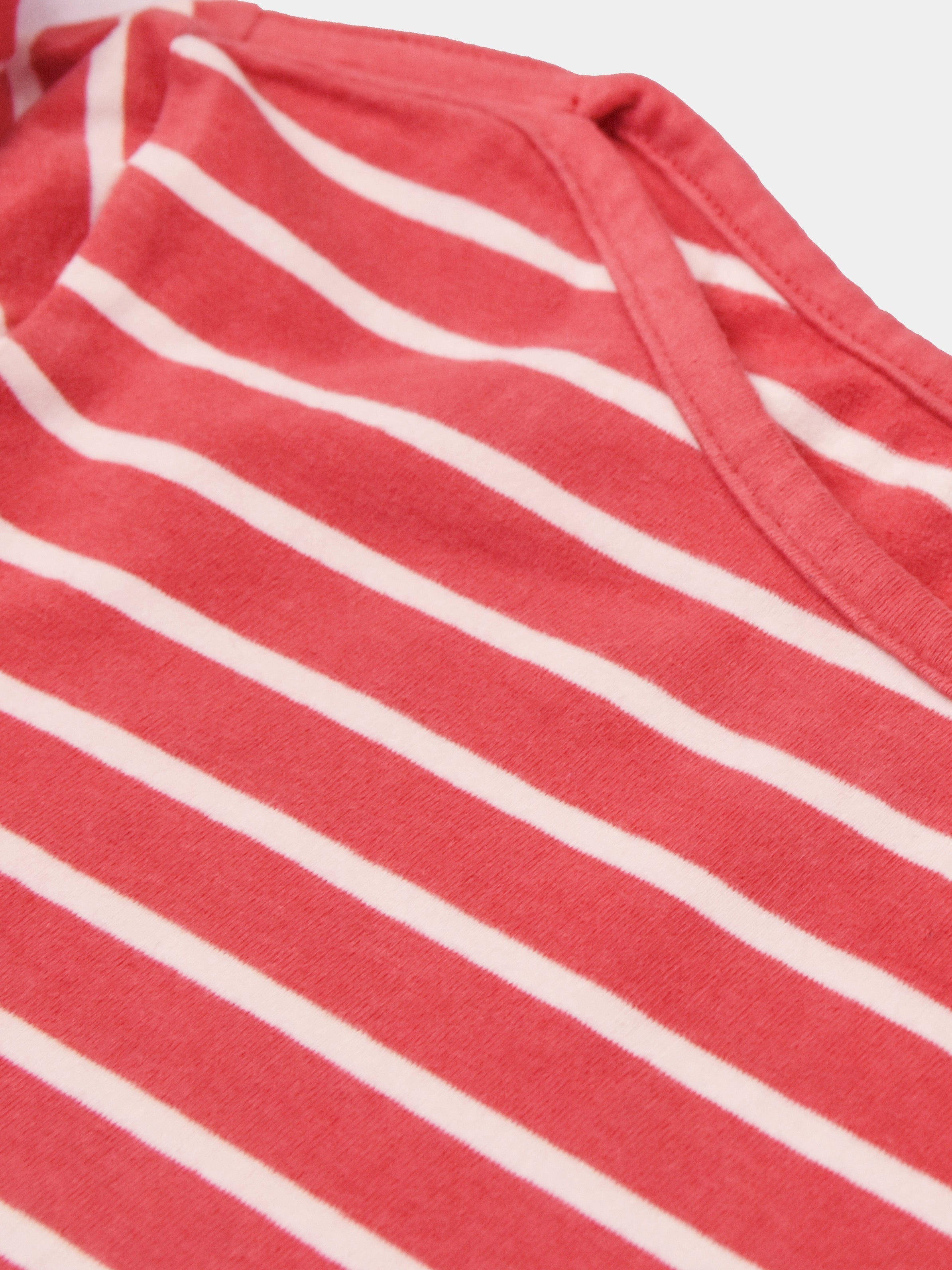Nxt Long Sleeve Crew Neck Jersey Lycra Strech Blouse For Ladies-Red With Stripes-RZ22