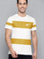 NK Crew Neck Single Jersey Tee Shirt For Men-White with Yellow Panels-SP2227