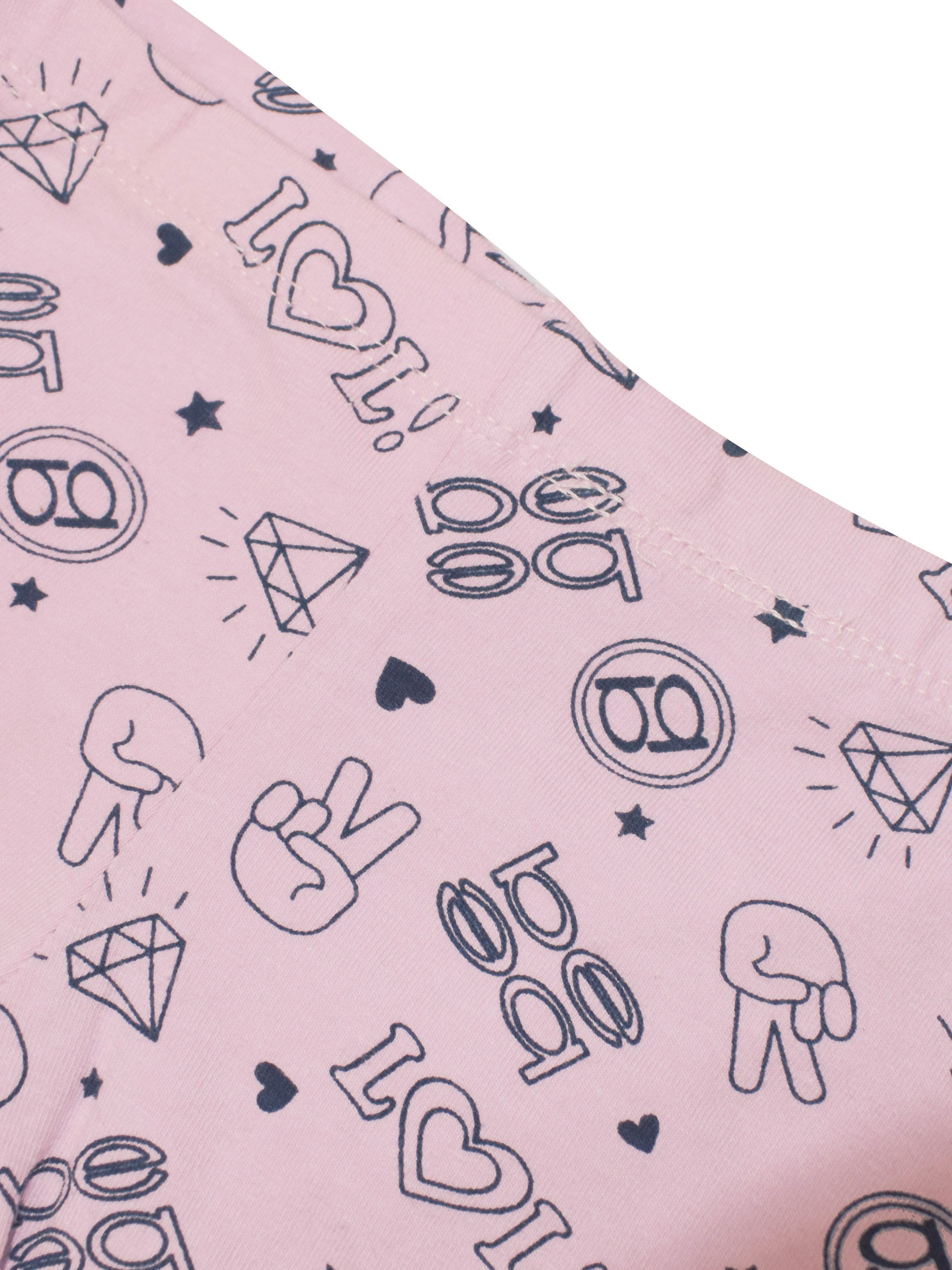 Next Summer Signle Jersey Baby Girl Short For Kids-Baby Pink with All Over Print-RT2511