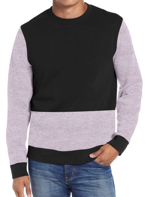 Next Terry Fleece Sweatshirt For Men-Black & Purple Melange-SP319