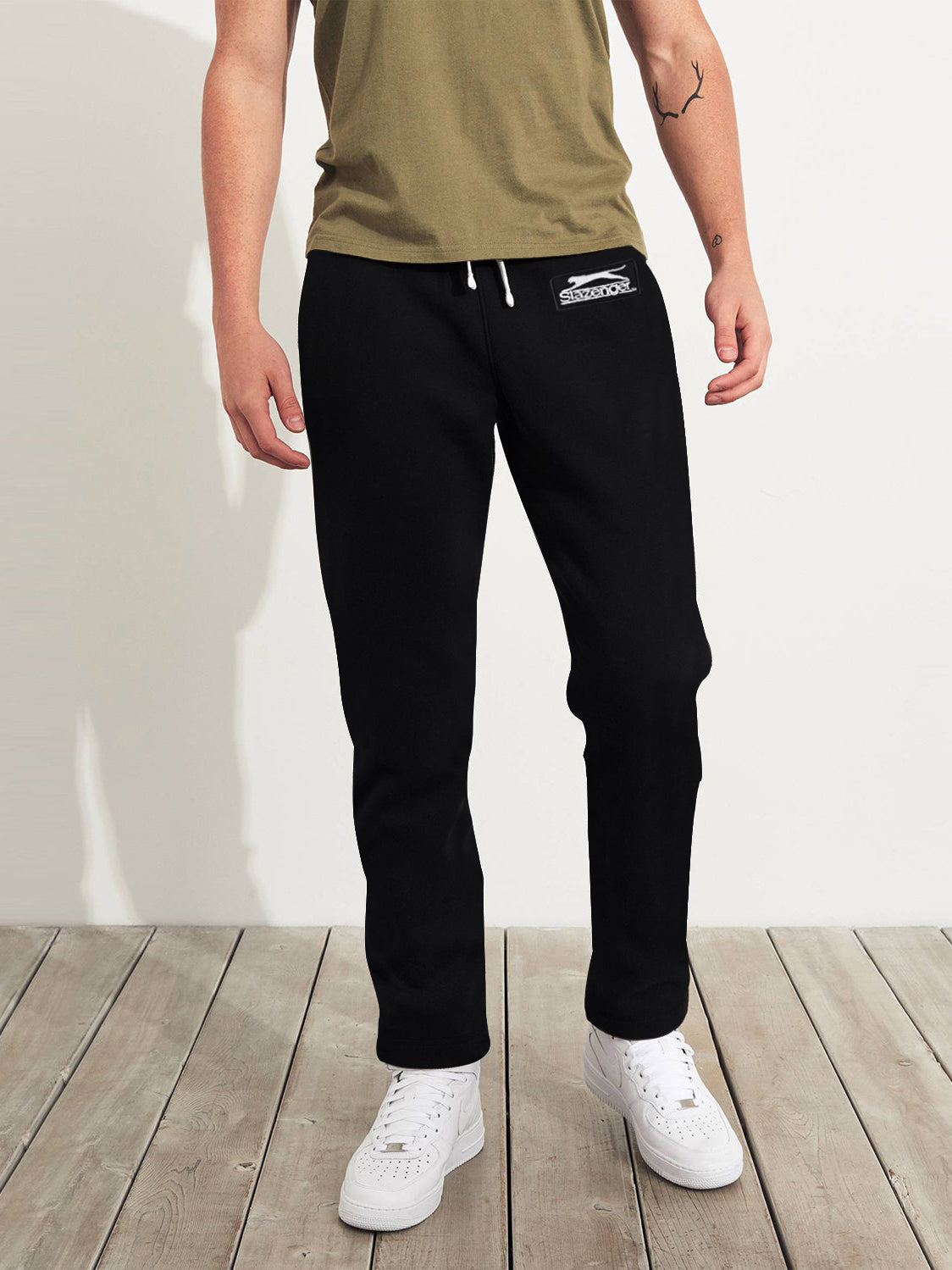 Slazenger Regular Fit Fleece Jogger Trouser For Men-Black-SP824
