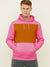 Next Fleece Pullover Hoodie For Men-Pink With Golden Panel-SP673