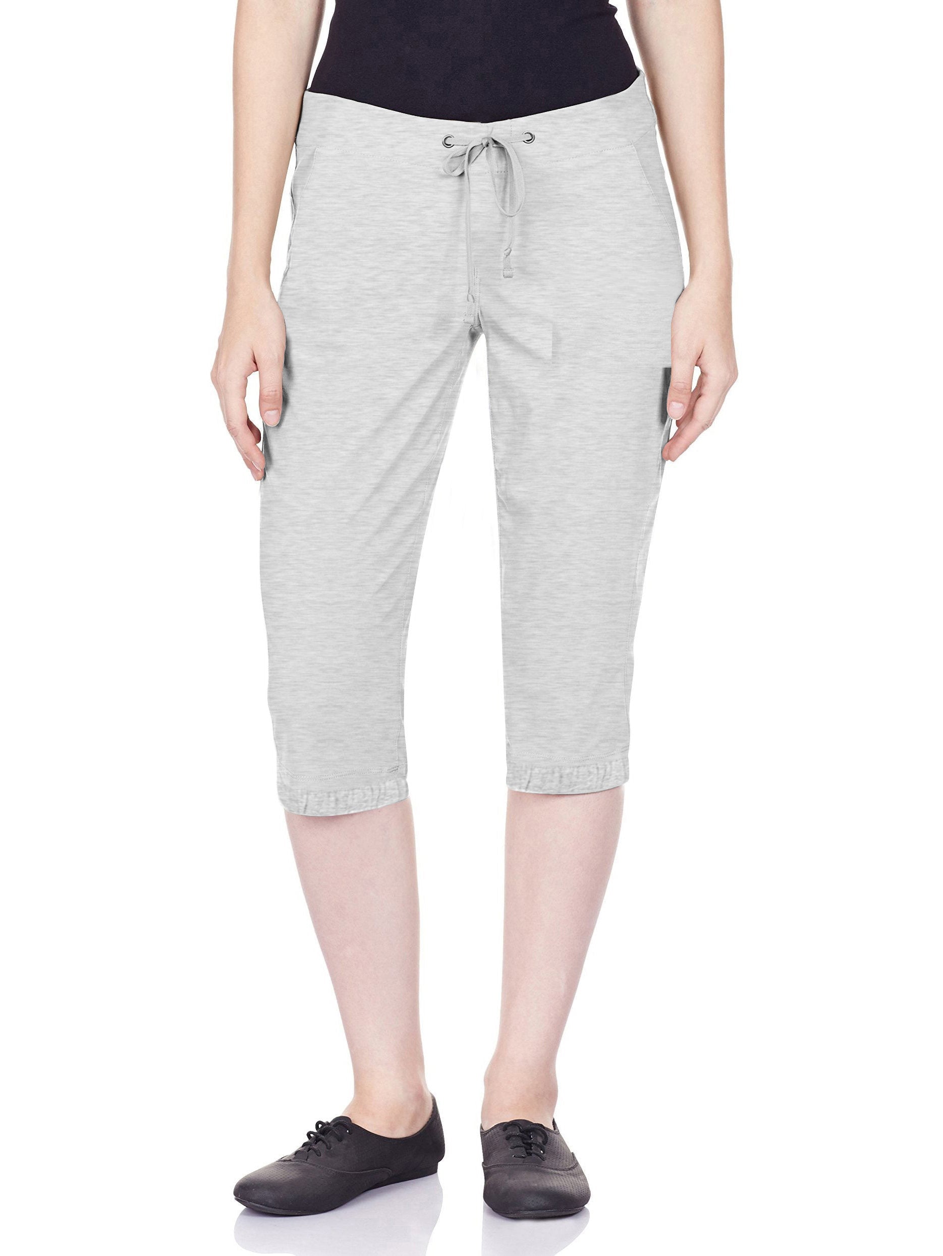 Slazenger Fleece Gathering Bottom Capri For Ladies-Grey Melange-SP768