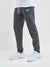 NK Fleece Gathering Bottom Trouser For Men-Charcoal Melange-BE2215