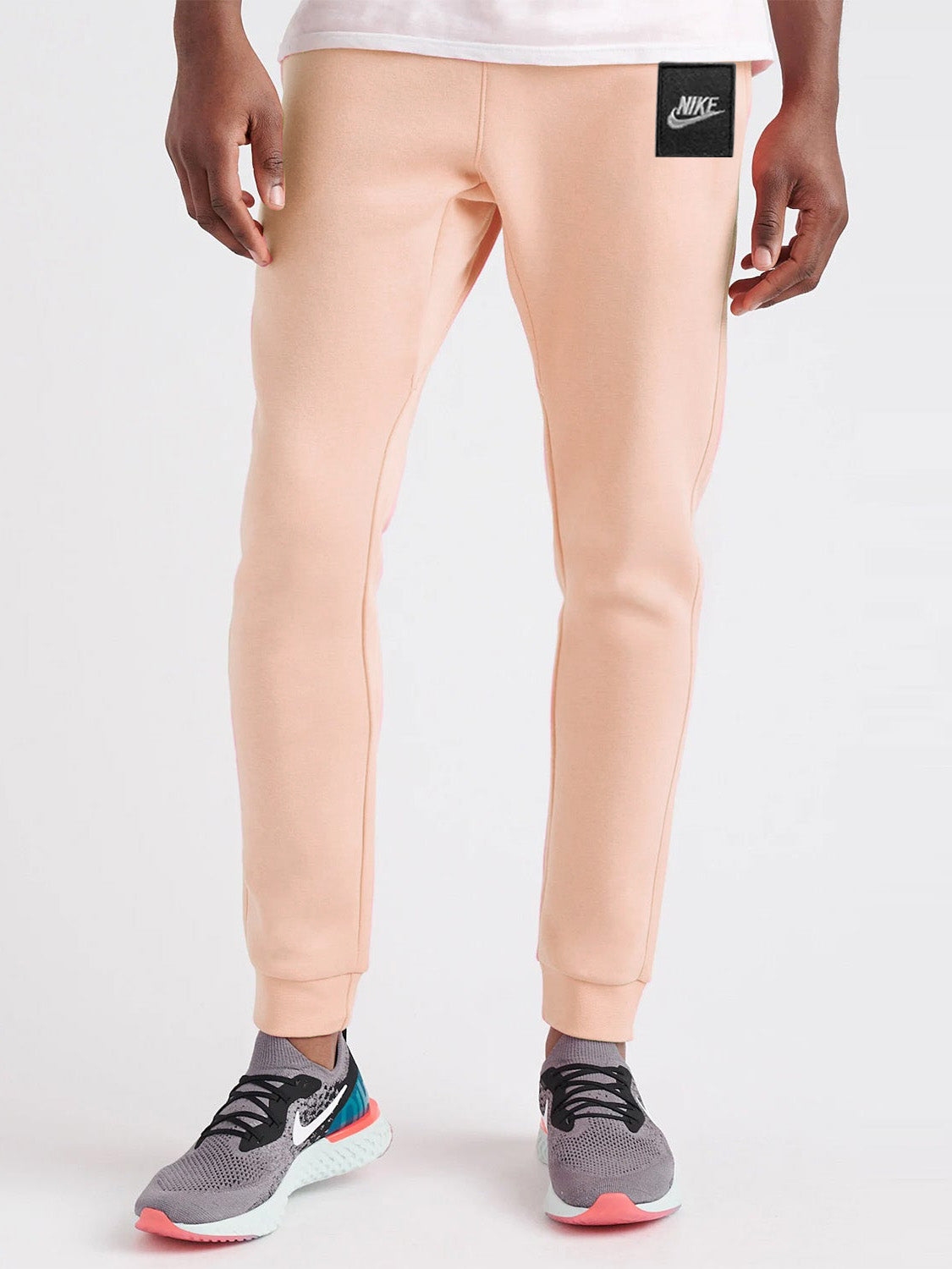 NK Terry Fleece Slim Fit Jogger Trouser For Men-Peach-SP519