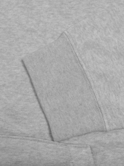 NK Fleece Funnel Neck Pullover Hoodie For Men-Grey Melange-SP393