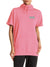 Nyc Polo Fleece Short Sleeve Hoodie For Ladies-Pink Melange-SP1551