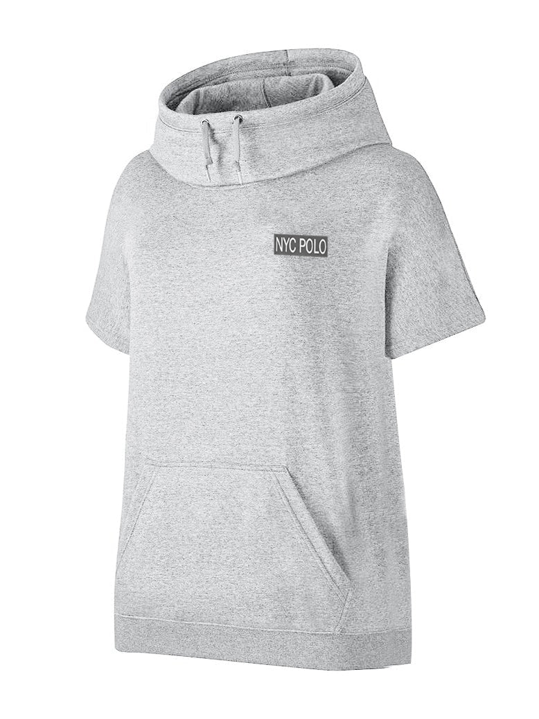 Men's Cowl Neck Hoodie Sweatshirt in Grey