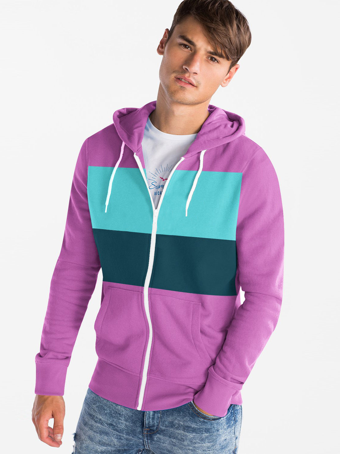 Mens slim fit sale zip hoodie