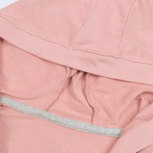 NK Terry Fleece Lace Up Hoodie For Ladies-Light Pink-RT903