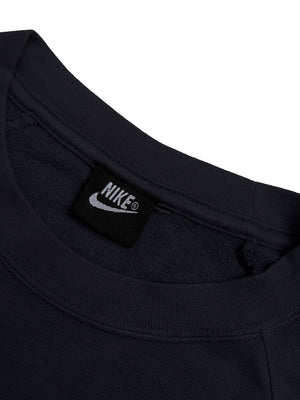 NK Terry Fleece Raglan Sleeve Crop Sweatshirt For Women-Black-SP701/RT2160