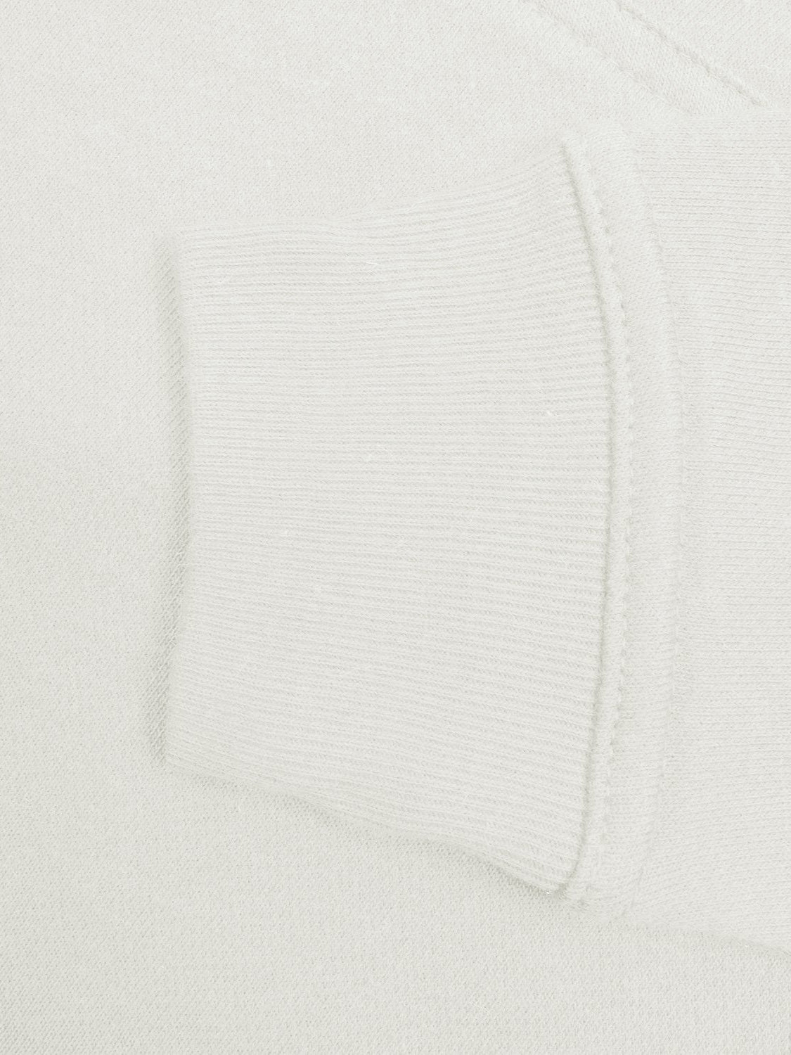 NK Terry Fleece Long V Neck Hoodie For Ladies-Off White-SP475