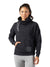 NYC Polo Terry Fleece Cowl Neck Hoodie For Ladies-Black Melange-SP722