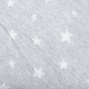 NYC Polo Terry Fleece Sweatshirt For Ladies-Grey Melange with Stars Print-BE13860