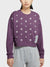 NYC Polo Terry Fleece Sweatshirt For Ladies-Magenta Melange with Stars Print-BE169/BR979