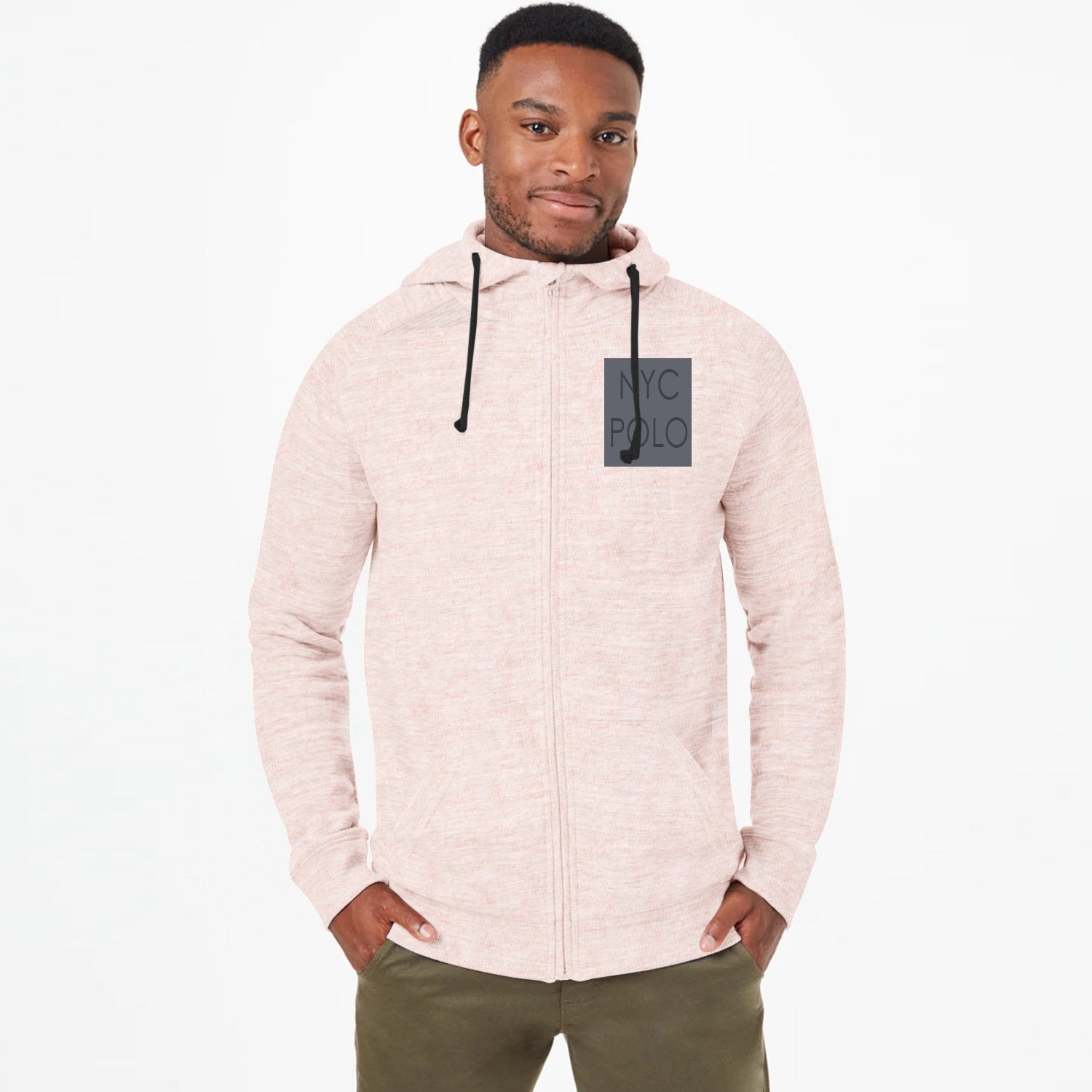 Pink zip outlet hoodie men's