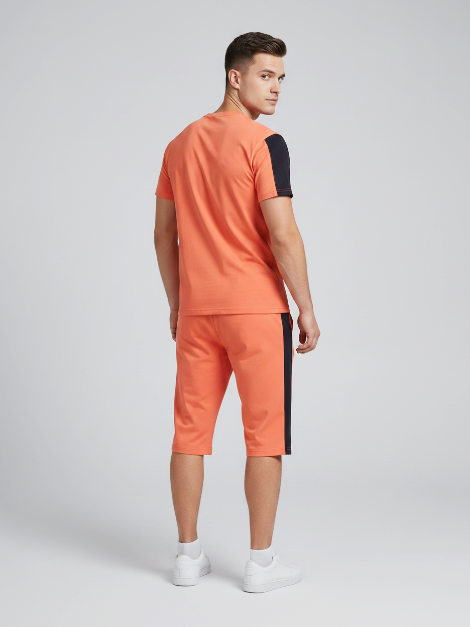 Summer Co Ord Set For Men-Light Orange-BE5453