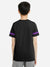 P&B Crew Neck Single Jersey Tee Shirt For Kids-Black & Purple Panel-SP2188