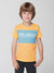 P&B Crew Neck Single Jersey Tee Shirt For Kids-Orange with Sky Blue Panel-SP2220