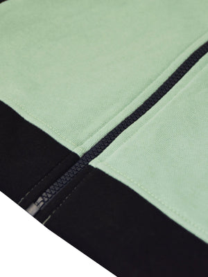 P&B Sleeveless Mock Neck Zipper Jacket For Men-Cyan Green & Black-BE512/BR1789