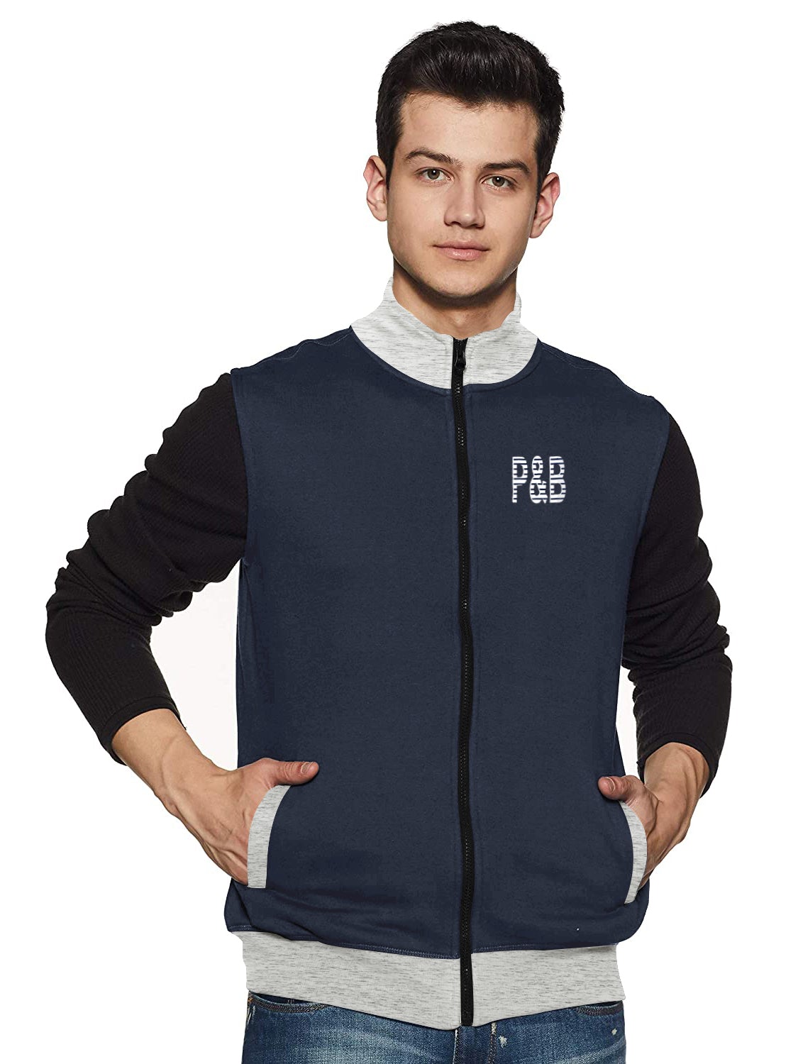 20 Wholesale Men's Full Zip Mock Neck Micro Fleece Jacket With Patch  Pockets Solid Black - at 